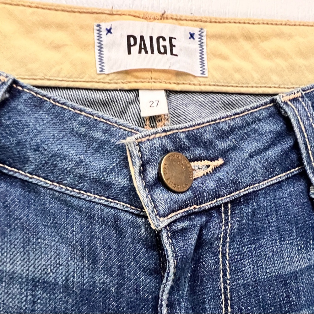 PAIGE Jimmy Jimmy Skinny Jeans Women’s 27 Distressed Ripped Boyfriend Denim - Picture 6 of 13